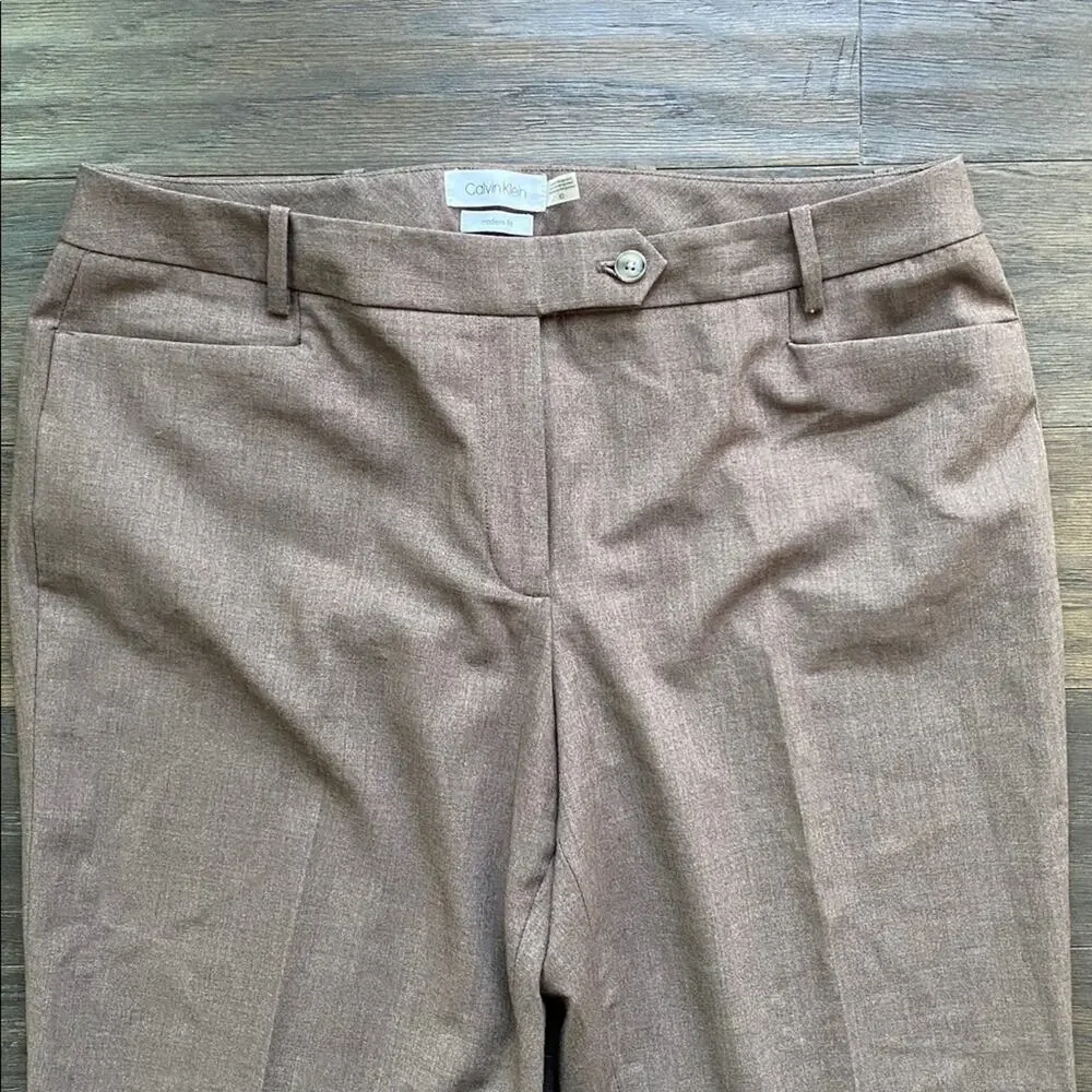 Calvin Klein Modern Fit Tan Trousers Womens Sz 10